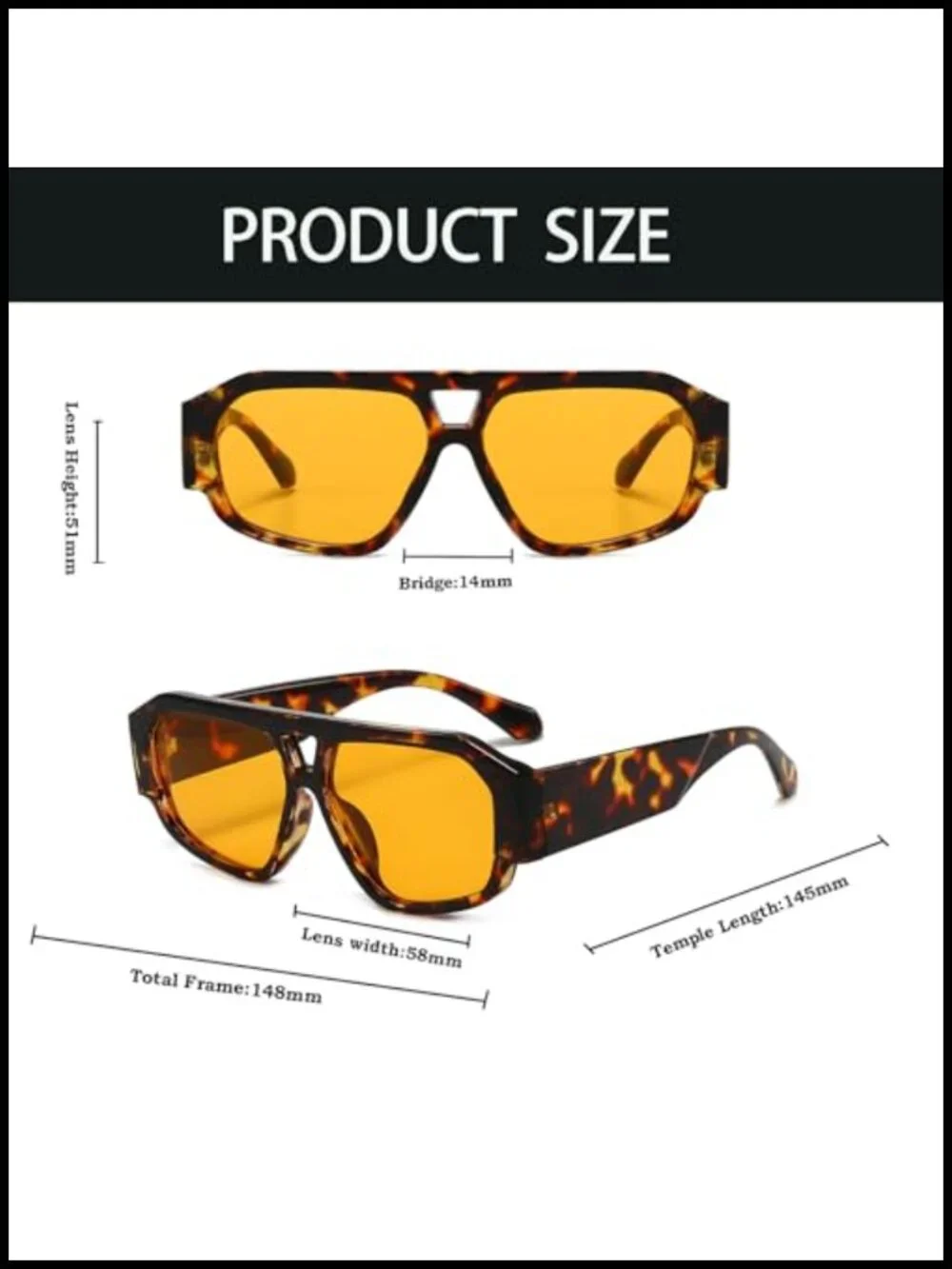 Retro Pilot Sunglasses for Women Men Double Bridge Chunky Vintage Shades UV400